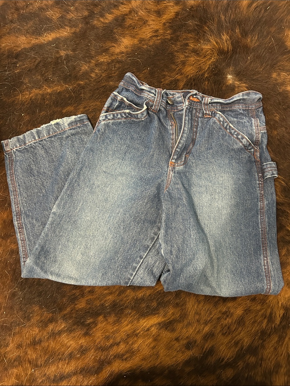 Kids Blue Denim Carpenter Jeans with Utility Pocket